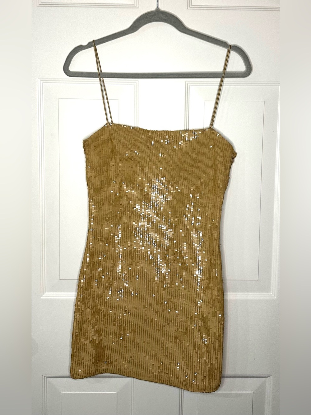Retrofête Champagne-Gold Sequin Mini Dress | NWT | Size L | Cocktail Party - Picture 2 of 8